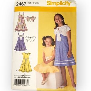Simplicity 2467 Sewing Pattern Girls Summer Dress & Jacket Size 3-6 UNCUT